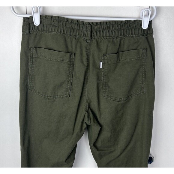 Levi's Women's Sz S Olive Green Jogger Elastic Waist Pull On Denim Belt Loops - Picture 6 of 10